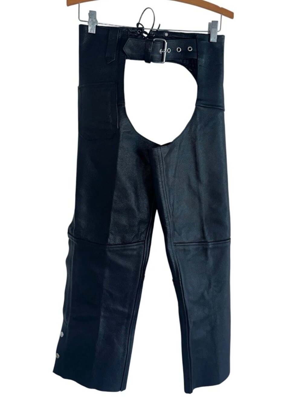 River Road Chaps Womens 6 Black Leather Zipper Leg Bikercore Grunge Punk